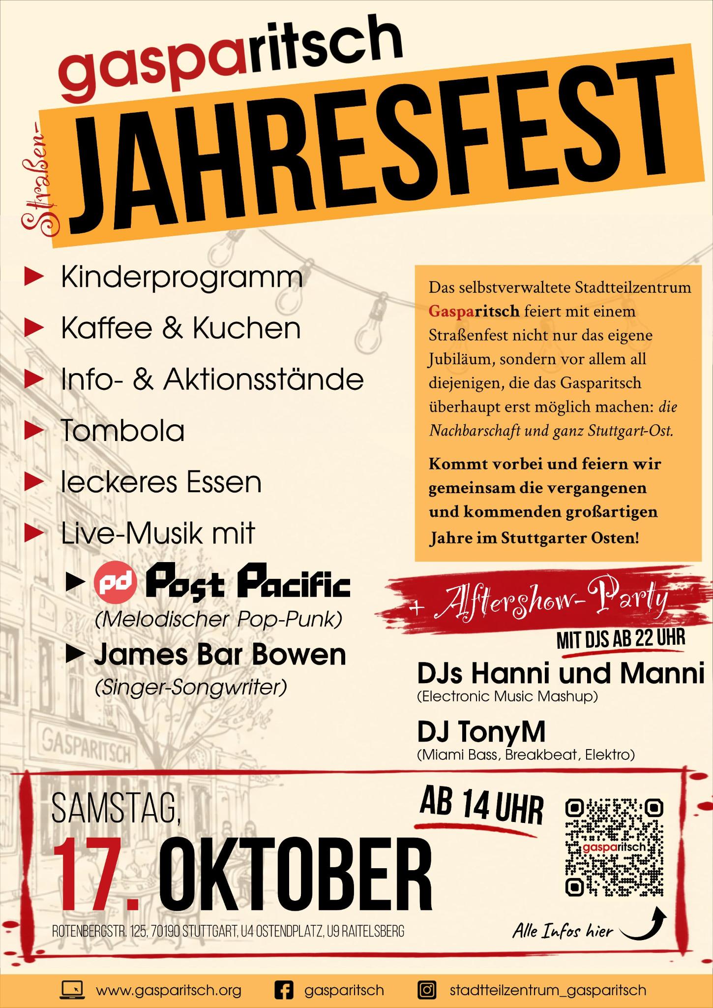 Plakat des Jahresfests des Stadtteilzentrum Gasparitsch