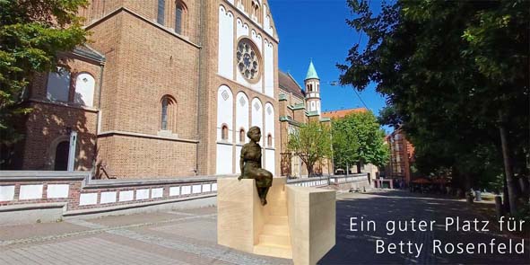 So könnte eine Betty-Rosenfeld-Gedenkskulptur auf einem künftigen Betty-Rosenfeld-Platz (heute noch Bismarckplatz) aussehen.